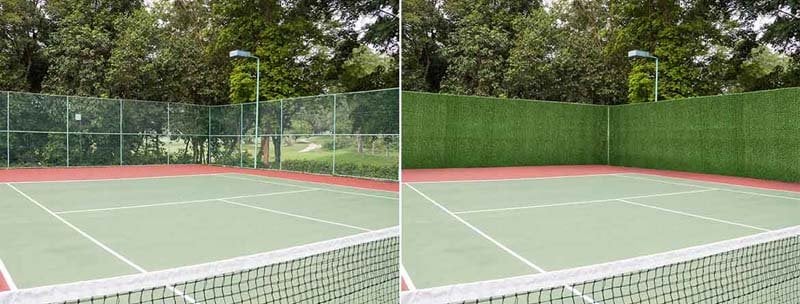 tennis court grass fence application